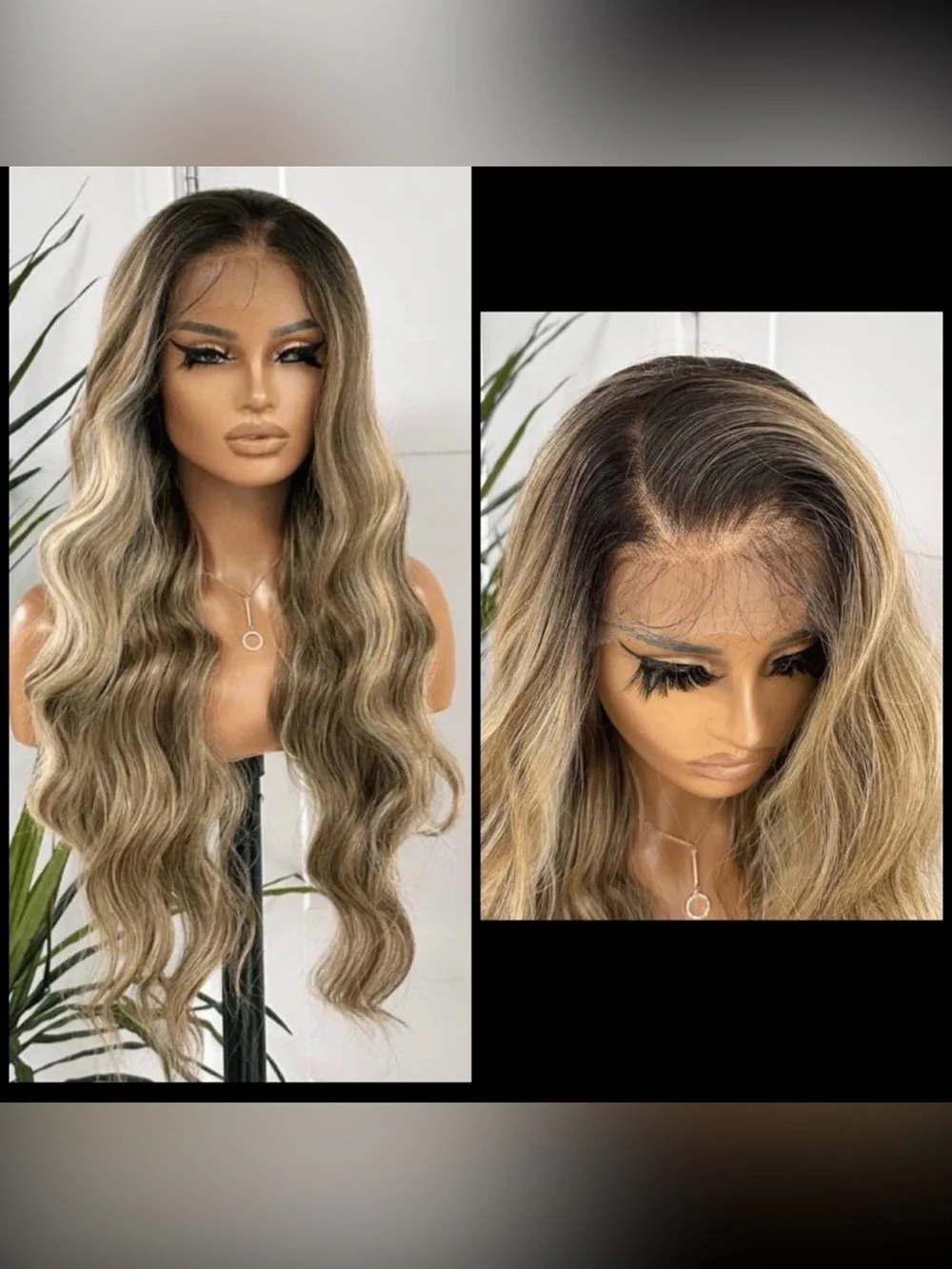 Wavy Lace Front Wig - Dark Rooted Blonde Balayage